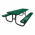 Ultra Site 8' Green Heavy-Duty Rectangular Perforated Table 96'' x 64 13/16'' x 30 5/16'' 38A158P8GN